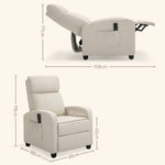 Fauteuil de Relaxation et Massage avec Inclinaison Manuelle Dossier Repose-Pied réglable revêtement synthétique Crème