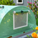Serre de jardin tunnel 5 fenêtres enroulables bâche PE 140 g/㎡ métal époxy 300 x 80 x 45 cm vert
