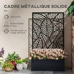 Jardinière avec brise-vue paravent treillis pour Plante Grimpante, bac à Fleurs - dim.  61L x 23l x 113H cm
