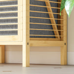 Meuble de rangement en bambou meuble de salle de bain étagère panier à linge basculant 40x30x95cm effet bois naturel