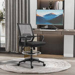 Fauteuil de bureau chaise de bureau assise haute réglable dim. 64L x 59l x 104-124H cm maille respirante noir