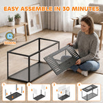 Cage Hamster Habitat Rongeur Vue Panoramique 360° Structure Robuste en Métal Espace Étanche Profond 100x50x52,5 cm Noir