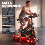 Cyclette da Spinning Connessa con App Zwift e Kinomap Magnetica Silenziosa Schermo LCD 98 x 57 x 120 cm Nero