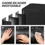 Poubelle de cuisine 45L avec 3 compartiments de 15L, couvercle, seaux intérieurs amovibles, 3 x 15L, noir
