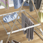 Séchoir à linge sur pieds pliable étendoir 2 niveaux ajustables dim. 148L x 60,5l x 98H cm