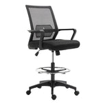 Fauteuil de bureau chaise de bureau assise haute réglable dim. 64L x 59l x 104-124H cm maille respirante noir