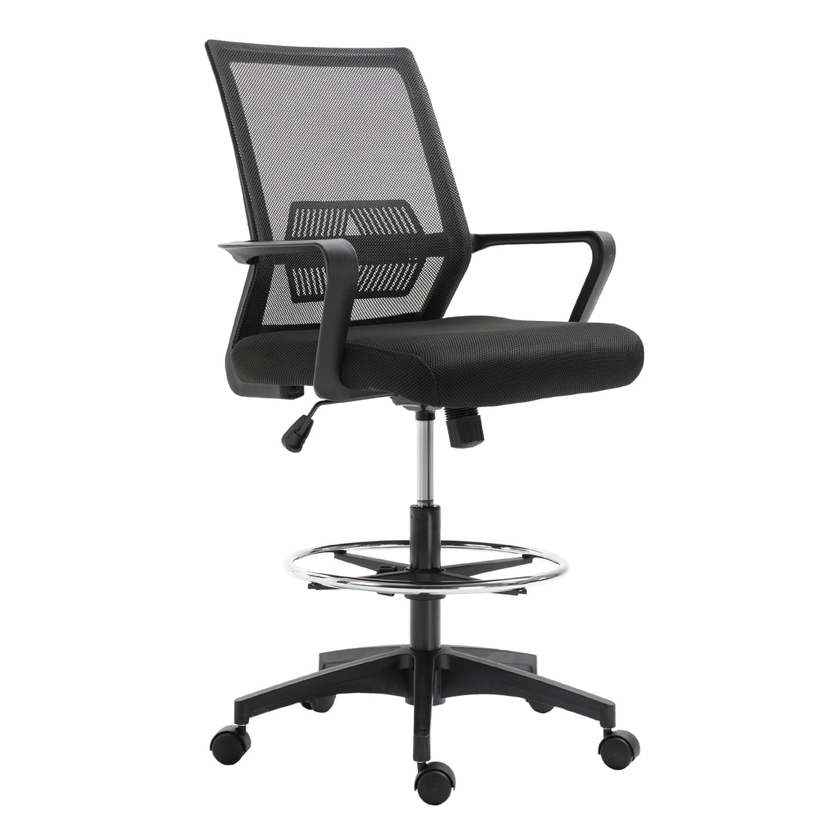 Fauteuil de bureau chaise de bureau assise haute réglable dim. 64L x 59l x 104-124H cm maille respirante noir