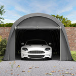 Carport tente de garage 3,6 x 7,2 m abri voiture extérieur tente de stockage avec parois latérales amovibles, gris foncé