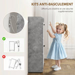 Meuble à chaussures 15 paires, armoire à chaussures moderne avec 2 tiroirs rabattables, 83x24x90,5cm, blanc et gris