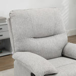 Sillón de relax reclinable manualmente con reposapiés ajustable, tejido efecto lino gris claro