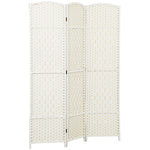 Paravent intérieur en bois 3 panneaux séparateur de pièce pliable pour salon chambre 135 x 180 cm blanc