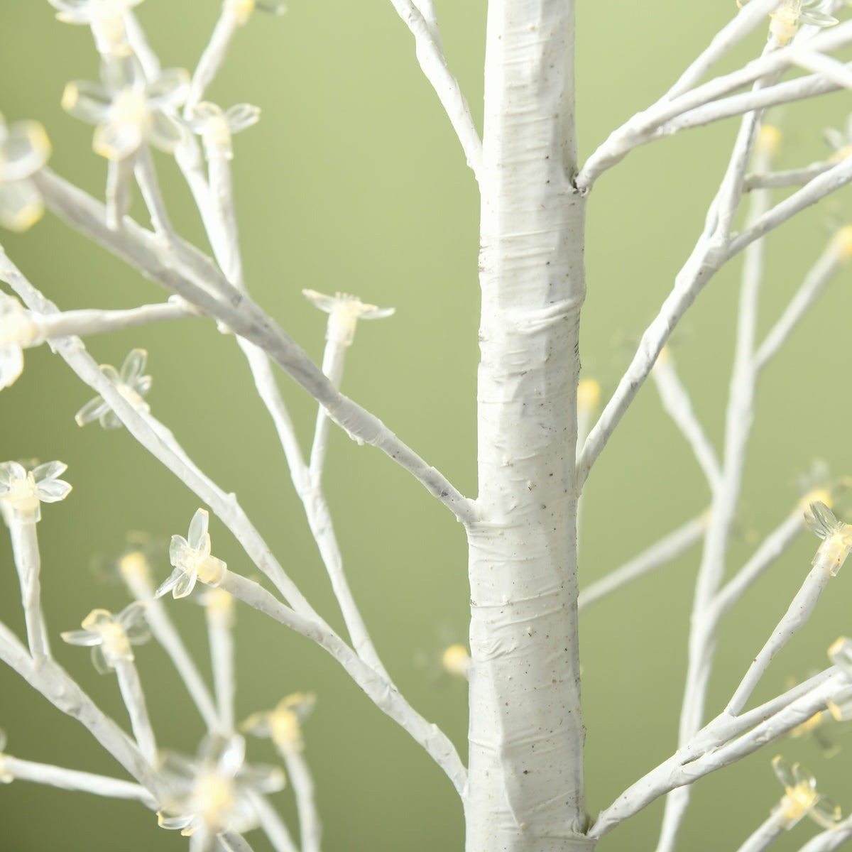 Albero luminoso a LED 180 cm 180 LED bianco caldo, albero artificiale di ciliegio in fiore, IP44, interno esterno, bianco