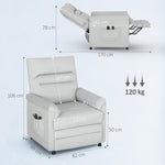 Fauteuil relax électrique massant et chauffant, fauteuil inclinable, repose-pieds, moteur silencieux, 82x99x106cm, gris