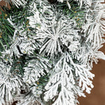 Couronne de Noël lumineuse 60 cm avec 35 LED blanc chaud, minuterie, 98 pointes, pommes de pin, vert et blanc