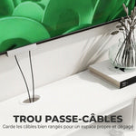 Meuble TV Suspendu Flottant 160 cm avec Éclairage LED et Prises, Meuble Télé pour Téléviseur 72 Pouces, Blanc