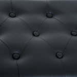 Banquette tabouret siège pour piano avec coffre de rangement pied bois caoutchouc assise capitonnée noir