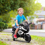 Moto électrique enfants 6 V, voiture électrique enfants avec roues d'entraînement, effets lumineux et sonores, blanc