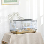 Cage hamster cage rongeur avec tunnel et accessoires inclus fil d'acier 58 x 32 x 31 cm gris