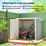 Abri de Jardin cabane de jardin 1,09 m² 2 Portes verrouillables 147 x 86 x 134 cm tôle d'acier Gris clair Blanc