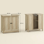 Meuble sous Lavabo, Meuble de Salle de Bain Placard à 2 Portes, Étagère Réglable, Anti-Humidité, 60 x 30 x 60 cm, Gris