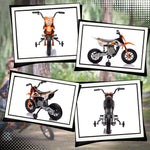 Moto électrique pour enfant moto cross pour enfants de 3 à 6 ans 2 moteurs 12V vitesse 5 km/h 109,5x60x72,5cm orange