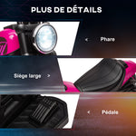 Moto électrique pour enfants 3 km/h 6V avec phare LED 2 roues d'entraînement de 18 à 36 mois avec moteur puissant rose