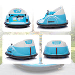 Voiture Tamponneuse Électrique Enfant 12V, Rotation à 360°, Auto-Tamponneuse Enfant avec Télécommande, Bleu