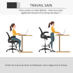 Lot de 2 fauteuils de bureau chaise de bureau assise haute réglable dim. 64L x 60l x 106-126H cm maille respirante noir