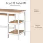 Multimedia-Computertisch, Maße 110L x 48B x 76H cm, 2 seitliche Ablagen, MDF E1, helle Eiche/Weiß