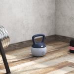 Kettlebell 10 kg – Kollaboration .fr x FFHandball – Hantel mit rutschfestem Griff, grau und blau