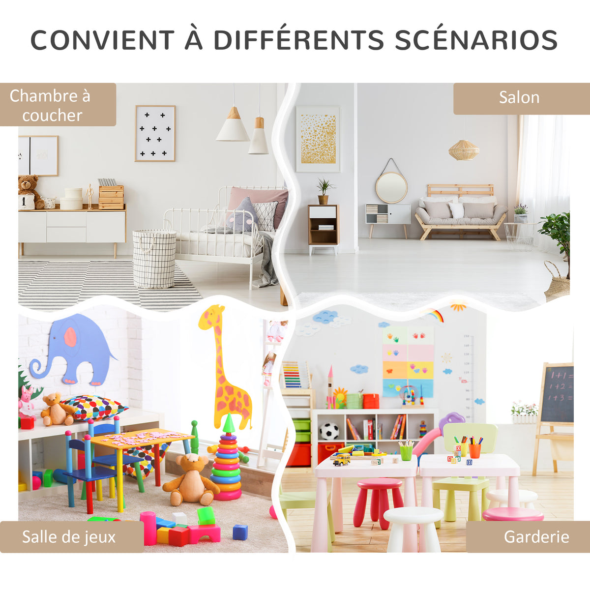 Bibliothèque étagère Multi-Rangement 3 étagères 2 niches Grand tiroir en bois Gris