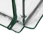 Serre de jardin, serre de balcon, bâche renforcée PVC, châssis en acier, porte zippée enroulable, pour légumes plantes fleurs en toutes saisons intérieur et extérieur, 100 x 50 x 150 cm blanc