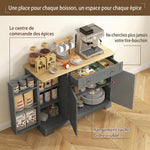 Buffet cuisine, meuble de rangement avec 3 portes, tiroir, étagères de porte et étagère réglable, 105x40x83cm, gris