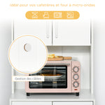 Buffet haut cuisine, armoire de cuisine avec 3 portes, 3 tiroirs et plan de travail, 60 x 40 x 160 cm, blanc