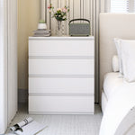 Commode 4 tiroirs, meuble de rangement épuré pour chambre, intérieur, 80 x 39 x 95 cm panneau de particules blanc
