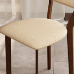 Lot de 2 chaises salle à manger chaises de cuisine avec dossier pieds en bois tissu effet lin 49 x 56 x 85 cm beige