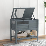 Maison enclos pour tortues sur pieds avec étagère de rangement en bois de sapin - dim. 103H x 84L x 51l cm