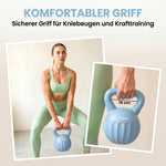 Kettlebell 14 kg, haltère avec poignée Antidérapante, haltère à boule, musculation, entraînement, pour gym, bleu