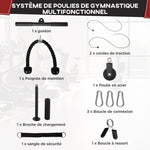 Sistema di pulegge per allenamento tricipiti per trazioni LAT, bicipiti, tricipiti, spalle, schiena, avambracci