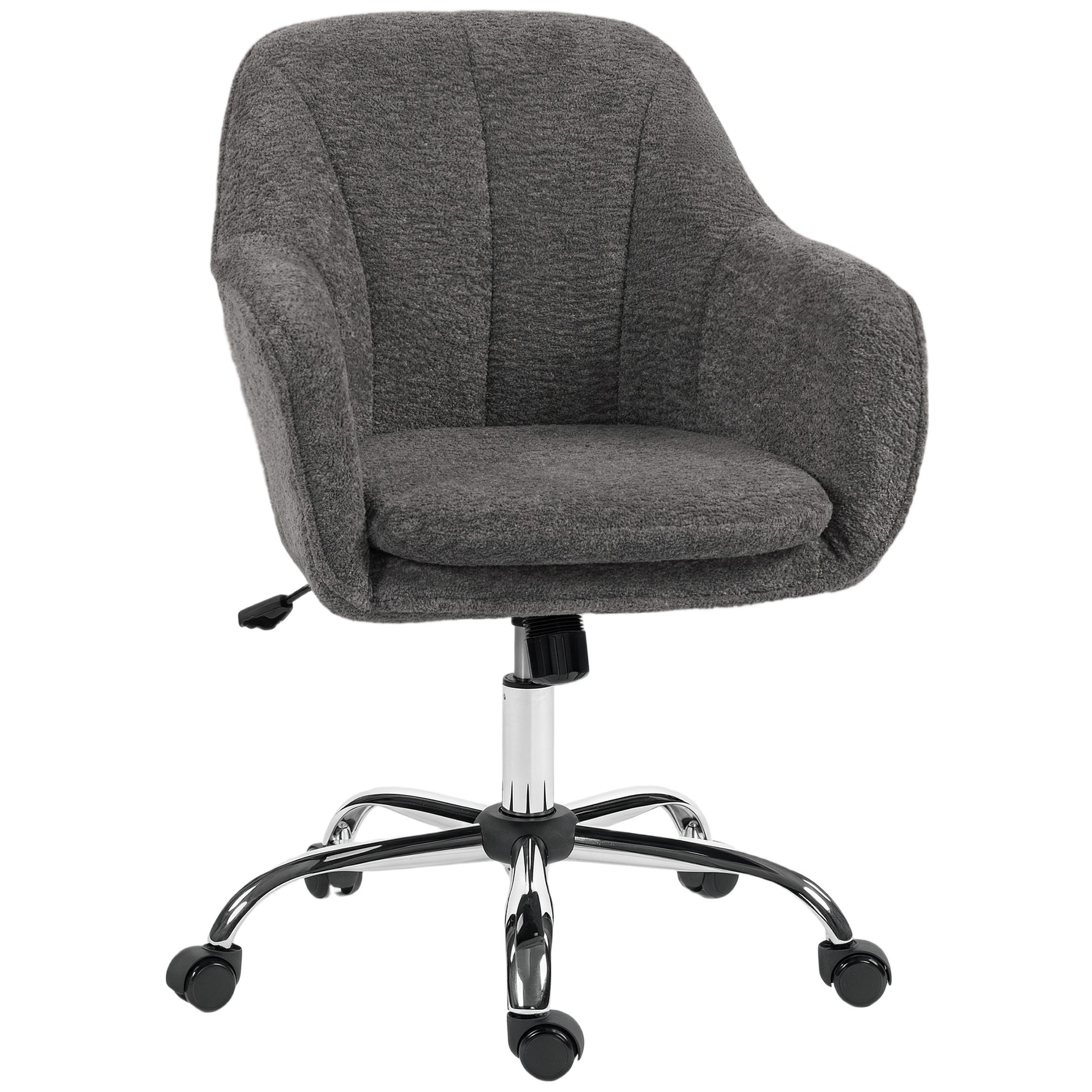 Chaise de bureau, fauteuil de bureau ergonomique réglable en hauteur, siège pivotante, fonction de bascule, gris