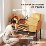 Maison pour tortues à 2 étages 2 chambres fenêtres rampes toit ouvrable et plateau 128 x 63 x 96 cm jaune