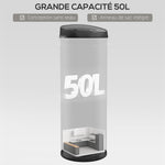 Poubelle cuisine automatique 50L acier inoxydable, poubelle à couvercle à fermeture en douceur, 30,5x30,5x85cm, noir