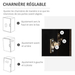 Caisson de bureau avec 5 tiroirs 1 porte étagère réglable, support imprimante sur roulettes, 78x40x66,5 cm, noir