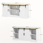 Buffet meuble de rangement avec 2 portes coulissantes étagères réglables 150l x 40P x 72H cm en bois blanc chêne
