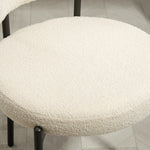 Juego de 2 sillas de comedor con respaldo de tela y patas de acero 51 x 51 x 76 cm beige negro
