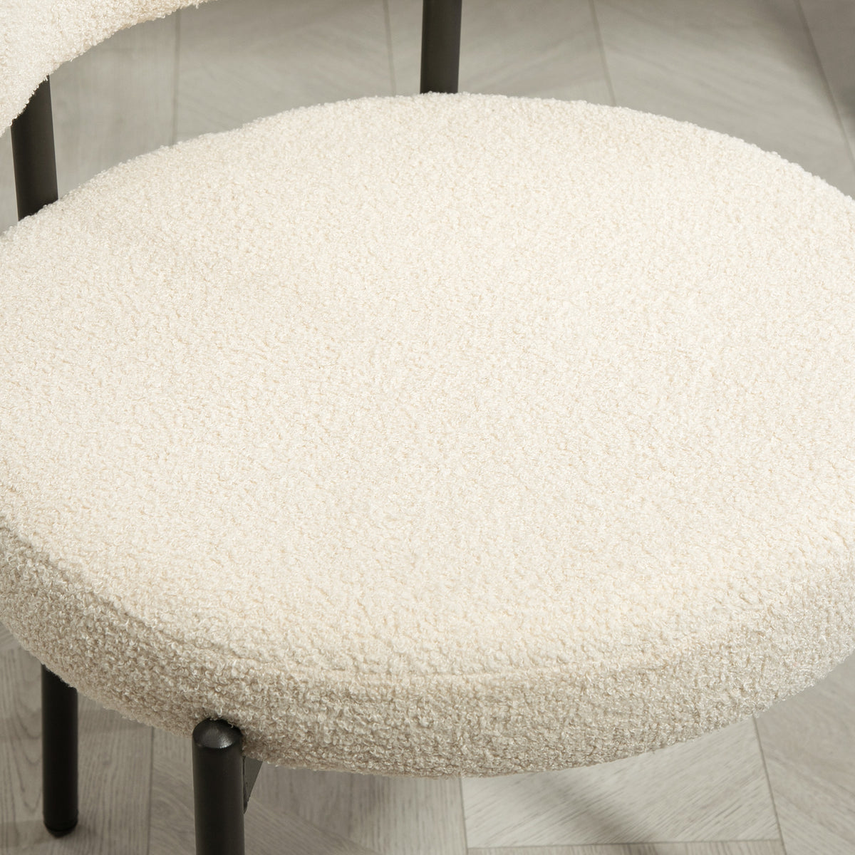 Juego de 2 sillas de comedor con respaldo de tela y patas de acero 51 x 51 x 76 cm beige negro
