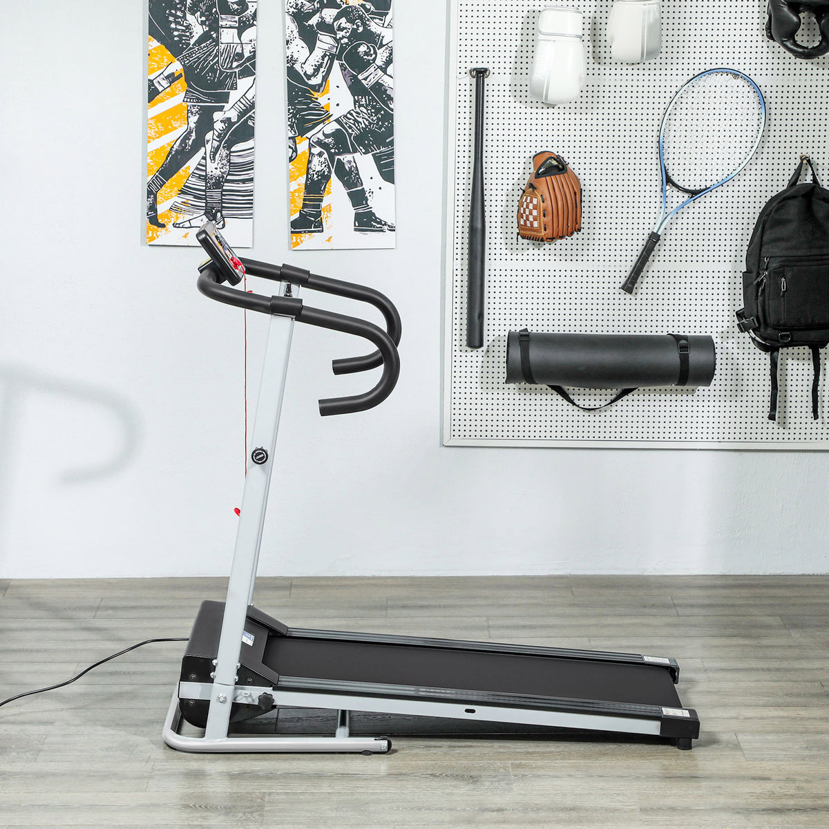 Tapis de course Fitness électrique pliable - .fr x FFHandball - 1 à 10 Km/h écran multifonctions - puissance 500 W