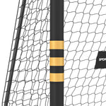 Futbol-atea babes-aparrarekin, lurreko 6 piketarekin eta PE sarearekin, 240x85x160cm, horia