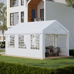 Tente de réception chapiteau de jardin chapiteau barnum 4 parois amovibles portes zippées idéal pour fête mariage soirée 6 x 4 x 2,8 m acier toile polyéthylène 180 g/m² blanc