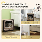 Griffoir pour Chat 2 en 1 en Forme de Téléviseur, Maison et Tapis à Griffer en Carton Ondulé, 39x29x37cm, Marron